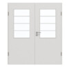 GARANT Doppelflügeltür inkl. Zarge 0160-60 Silver Grey CePaL mit Lichtausschnitt LA-6 Sprosse SP10