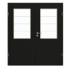 GARANT Doppelflügeltür inkl. Zarge 0901-60 Black Resopal mit Lichtausschnitt LA-6 Sprosse SP10