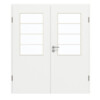 GARANT Doppelflügeltür inkl. Zarge D354-60 Designer White Resopal mit Lichtausschnitt LA-6 Sprosse SP10