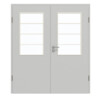 GARANT Doppelflügeltür inkl. Zarge D92-60 Dove Grey Resopal mit Lichtausschnitt LA-6 Sprosse SP10