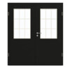 GARANT Doppelflügeltür inkl. Zarge 0901-60 Black Resopal mit Lichtausschnitt LA-6 Sprosse SP2