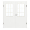 GARANT Doppelflügeltür inkl. Zarge D354-60 Designer White Resopal mit Lichtausschnitt LA-6 Sprosse SP2