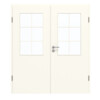 GARANT Doppelflügeltür inkl. Zarge 0105-60 Pearl White CePaL mit Lichtausschnitt LA-6 Sprosse SP4