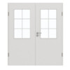 GARANT Doppelflügeltür inkl. Zarge 0160-60 Silver Grey CePaL mit Lichtausschnitt LA-6 Sprosse SP4