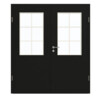 GARANT Doppelflügeltür inkl. Zarge 0901-60 Black Resopal mit Lichtausschnitt LA-6 Sprosse SP4