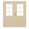 GARANT Doppelflügeltür inkl. Zarge Authentic Sand GCK08 mit Lichtausschnitt LA-6 Sprosse SP4