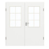 GARANT Doppelflügeltür inkl. Zarge D354-60 Designer White Resopal mit Lichtausschnitt LA-6 Sprosse SP4