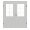 GARANT Doppelflügeltür inkl. Zarge D92-60 Dove Grey Resopal mit Lichtausschnitt LA-6 Sprosse SP4