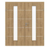 CLASSEN Doppelflügeltür 4.11 Hickory Eiche CPL mit Lichtausschnitt inkl. Zarge