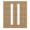 CLASSEN Doppelflügeltür 4.12 Hickory Eiche CPL mit Lichtausschnitt inkl. Zarge