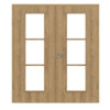 CLASSEN Doppelflügeltür 4.5 Hickory Eiche CPL mit Lichtausschnitt inkl. Zarge