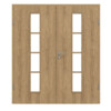 CLASSEN Doppelflügeltür 4.6 Hickory Eiche CPL mit Lichtausschnitt inkl. Zarge