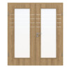 CLASSEN Doppelflügeltür 4.9 Hickory Eiche CPL mit Lichtausschnitt inkl. Zarge