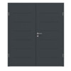 HÖRMANN Doppelflügeltür Groove 11 Anthrazit RAL 7016 Lack DesignLine mit Zarge