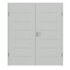 HÖRMANN Doppelflügeltür Groove 11 Grau RAL 7035 Lack DesignLine mit Zarge
