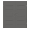 HÖRMANN Doppelflügeltür Groove 11 Staubgrau RAL 7037 Lack DesignLine mit Zarge