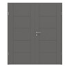 HÖRMANN Doppelflügeltür Groove 13 Staubgrau RAL 7037 Lack DesignLine mit Zarge