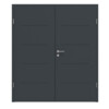 HÖRMANN Doppelflügeltür Groove 14 Anthrazit RAL 7016 Lack DesignLine mit Zarge