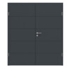 HÖRMANN Doppelflügeltür Groove 15 Anthrazit RAL 7016 Lack DesignLine mit Zarge