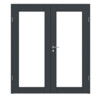 HÖRMANN Doppelflügeltür Groove 16 Anthrazit RAL 7016 Lack DesignLine mit Lichtausschnitt LA 27 mit Zarge