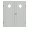 HÖRMANN Doppelflügeltür Groove 16 Grau RAL 7035 Lack DesignLine mit Lichtausschnitt LA 6 mit Zarge