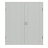 HÖRMANN Doppelflügeltür Groove 16 Grau RAL 7035 Lack DesignLine mit Zarge
