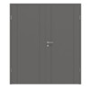 HÖRMANN Doppelflügeltür Groove 16 Staubgrau RAL 7037 Lack DesignLine mit Zarge