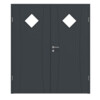 HÖRMANN Doppelflügeltür Groove 20 Anthrazit RAL 7016 Lack DesignLine mit Lichtausschnitt LA 6 mit Zarge