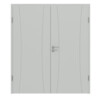 HÖRMANN Doppelflügeltür Groove 20 Grau RAL 7035 Lack DesignLine mit Zarge