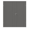 HÖRMANN Doppelflügeltür Groove 20 Staubgrau RAL 7037 Lack DesignLine mit Zarge