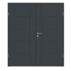 HÖRMANN Doppelflügeltür Groove 22 Anthrazit RAL 7016 Lack DesignLine mit Zarge