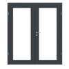 HÖRMANN Doppelflügeltür Groove 23 Anthrazit RAL 7016 Lack DesignLine mit Lichtausschnitt LA 27 mit Zarge