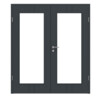 HÖRMANN Doppelflügeltür Groove 23 Anthrazit RAL 7016 Lack DesignLine mit Lichtausschnitt LA 8 mit Zarge