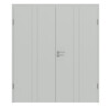 HÖRMANN Doppelflügeltür Groove 23 Grau RAL 7035 Lack DesignLine mit Zarge