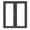 HÖRMANN Doppelflügeltür Groove 27 Anthrazit RAL 7016 Lack DesignLine mit Lichtausschnitt LA 27 mit Zarge