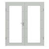 HÖRMANN Doppelflügeltür Groove 27 Grau RAL 7035 Lack DesignLine mit Lichtausschnitt LA 27 mit Zarge