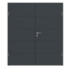 HÖRMANN Doppelflügeltür Groove 27 Anthrazit RAL 7016 Lack DesignLine mit Zarge