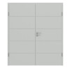 HÖRMANN Doppelflügeltür Groove 27 Grau RAL 7035 Lack DesignLine mit Zarge