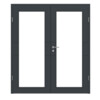 HÖRMANN Doppelflügeltür Groove 29 Anthrazit RAL 7016 Lack DesignLine mit Lichtausschnitt LA 27 mit Zarge
