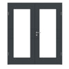 HÖRMANN Doppelflügeltür Groove 29 Anthrazit RAL 7016 Lack DesignLine mit Lichtausschnitt LA 8 mit Zarge