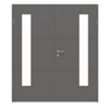 HÖRMANN Doppelflügeltür Groove 31 Staubgrau RAL 7037 Lack DesignLine mit Lichtausschnitt LA 24 bandseitig mit Zarge