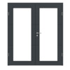 HÖRMANN Doppelflügeltür Groove 31 Anthrazit RAL 7016 Lack DesignLine mit Lichtausschnitt LA 27 mit Zarge