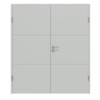 HÖRMANN Doppelflügeltür Groove 31 Grau RAL 7035 Lack DesignLine mit Zarge