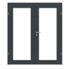 HÖRMANN Doppelflügeltür Groove 34 Anthrazit RAL 7016 Lack DesignLine mit Lichtausschnitt LA 27 mit Zarge