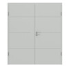 HÖRMANN Doppelflügeltür Groove 34 Grau RAL 7035 Lack DesignLine mit Zarge