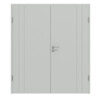 HÖRMANN Doppelflügeltür Groove 39 Grau RAL 7035 Lack DesignLine mit Zarge
