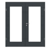 HÖRMANN Doppelflügeltür Groove 50 Anthrazit RAL 7016 Lack DesignLine mit Lichtausschnitt LA 8 mit Zarge