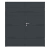 HÖRMANN Doppelflügeltür Groove 50 Anthrazit RAL 7016 Lack DesignLine mit Zarge