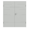 HÖRMANN Doppelflügeltür Groove 50 Grau RAL 7035 Lack DesignLine mit Zarge