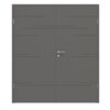 HÖRMANN Doppelflügeltür Groove 50 Staubgrau RAL 7037 Lack DesignLine mit Zarge